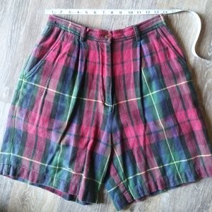 90s Plaid High Waisted Shorts Vintage